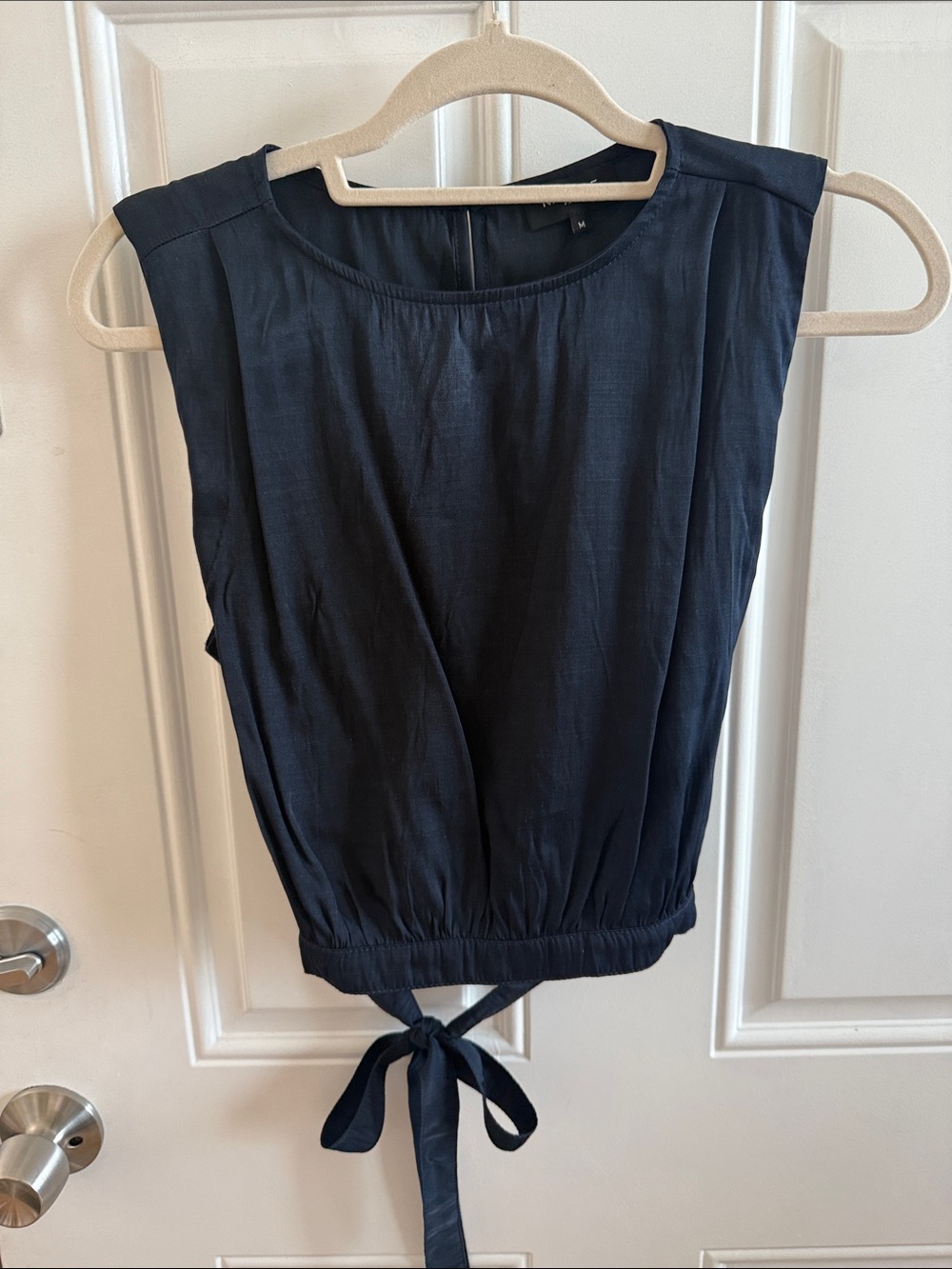 Sleeveless Crop Top in Navy